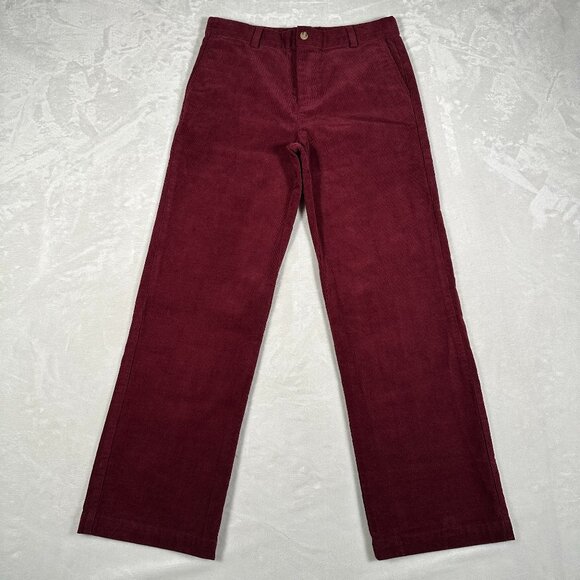 Vineyard Vines Other - Vineyard Vines Pants Boys Size 18 Burgundy Corduroy Straight Legs Cotton Blend